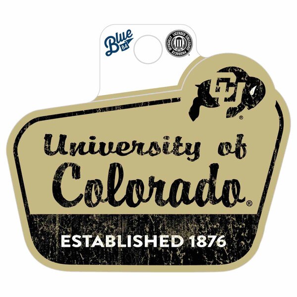 Distressed University of Colorado sticker with CU Buffaloes logo and Established 1876 text